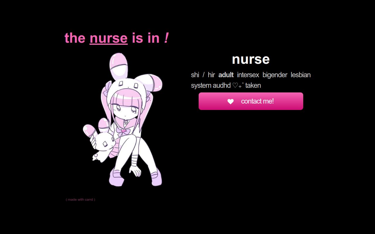 Carrd profile picture for @nursed